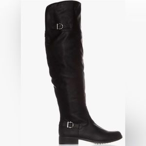 American Rag Adarra Knee High Boots Black Smooth Faux Leather Women’s 6 NEW